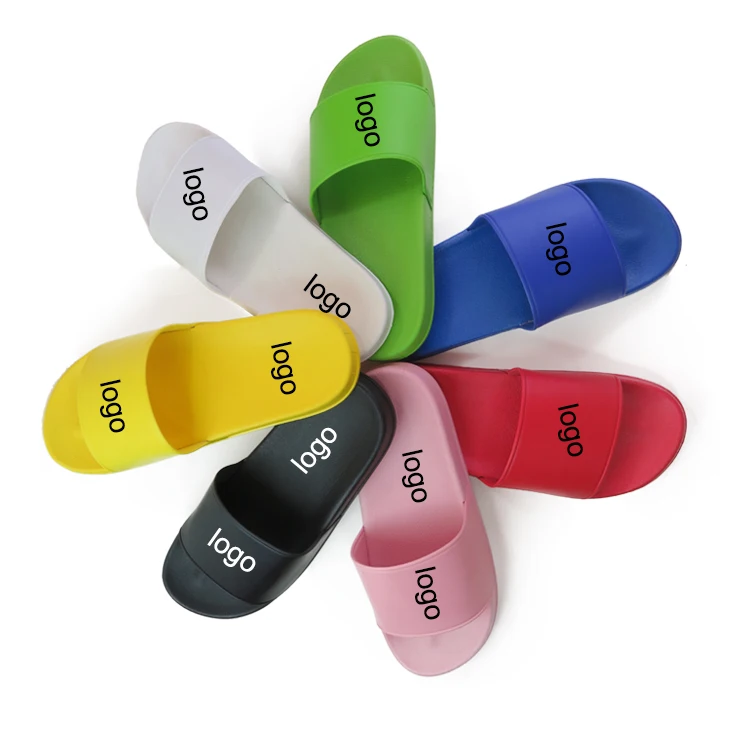 

Hotel Slippers Customized Custom Thick Sole Outdoor Black Plastic Slipper Disposable Plush Logo Kids Open Toe Grey Blue