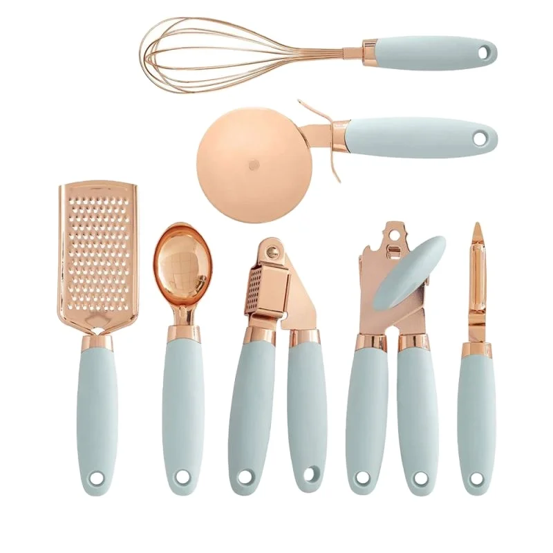 

Color Box Kitchen Accessories Tool 7 Piece Set Kitchen Gadget Set Utensils Rose Gold Copper Coated Stainless Steel Metal