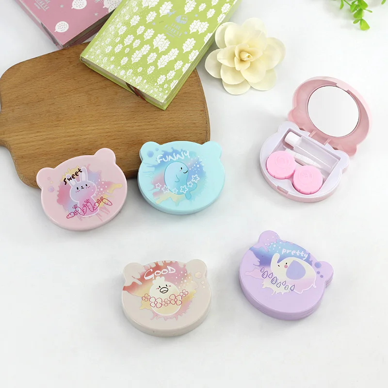 

Latest Design Plastic Contact Lens Case Hign Quality Cute Style Contact Lens Contenar, Mixed color