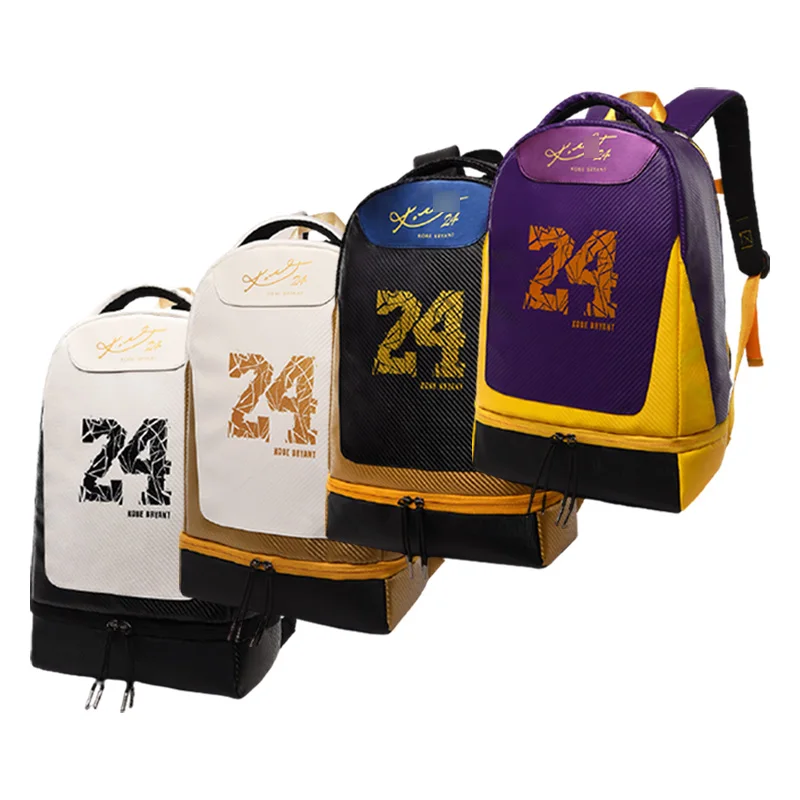 

Wholesale PU Polyester Kobe Bryant 24 Mamba Fashionable Casual Sports Notebook Basketball Backpack Mens Women Bags For College