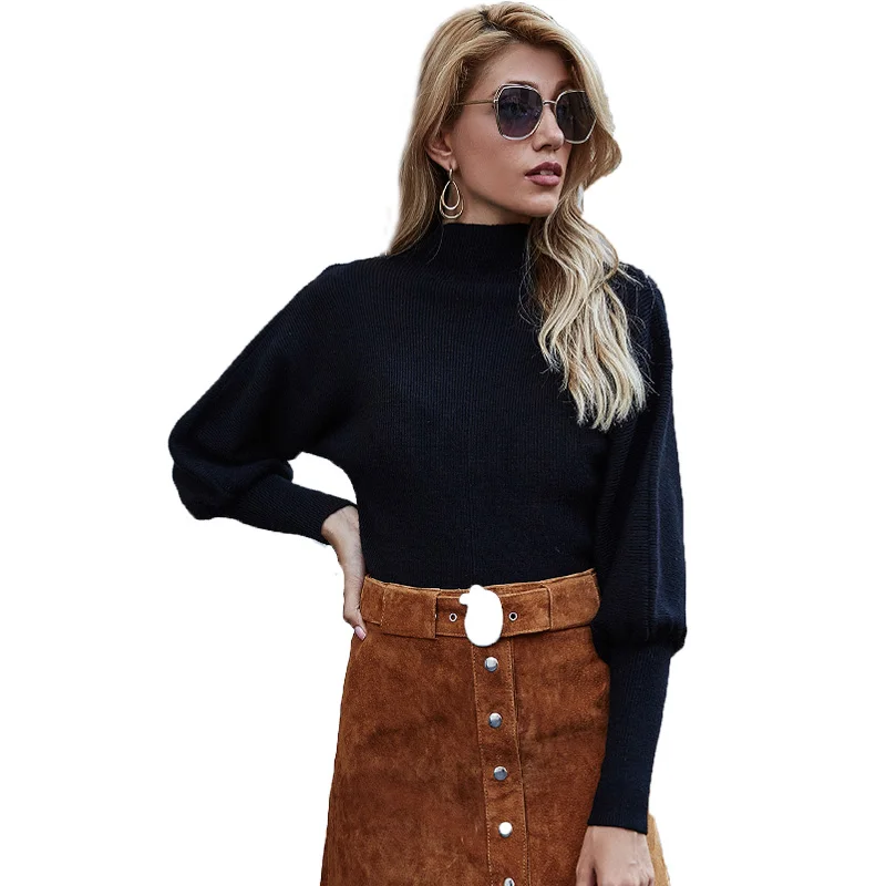 

2021 autumn and winter hot selling new pure color sweater women's o neck loose large Pullover women Sweater