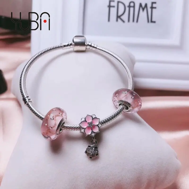 

Newest 2020 Wholesale rainbow color series pendant bracelet Jewelry 925 Sterling Silver for Pandora DIY, Silver color