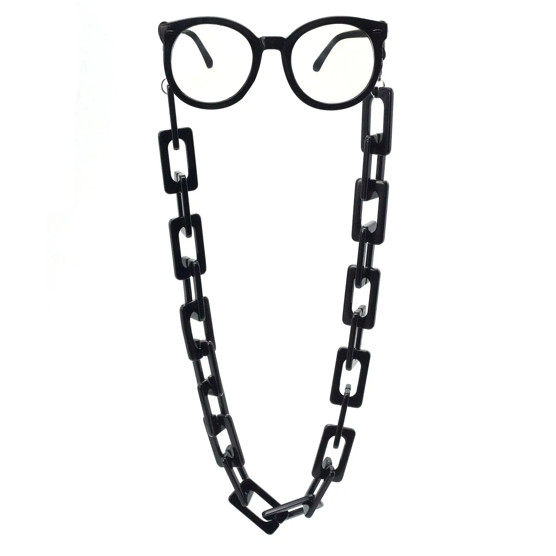 

Large Big Ring Black Color Plastic Acrylic Eyeglass Reading Glasses Sunglasses Accessories Chains For Glasses