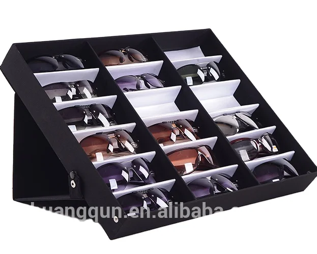 Popular 18 Slot  Reading Sun Glasses Sunglasses Eyewear Storage Display Stand Storage Show Case Box