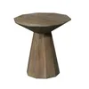 Reclaimed elm wood sofa geometric side table