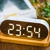 Oval Mirror Digital Alarm With Snooze And Sliding Adjustment Brightness Clock