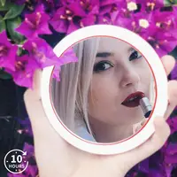 

Large round lighted wireless charger mirror, pocket mirror