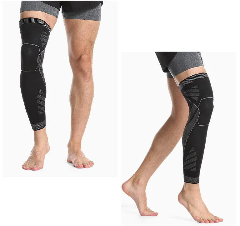 

Knit Extended Sports Kneepad Hot Elastic Stripe Lengthen Knee Pad Leg Sleeve Non-slip Bandage Compressiosion Leg Warmer