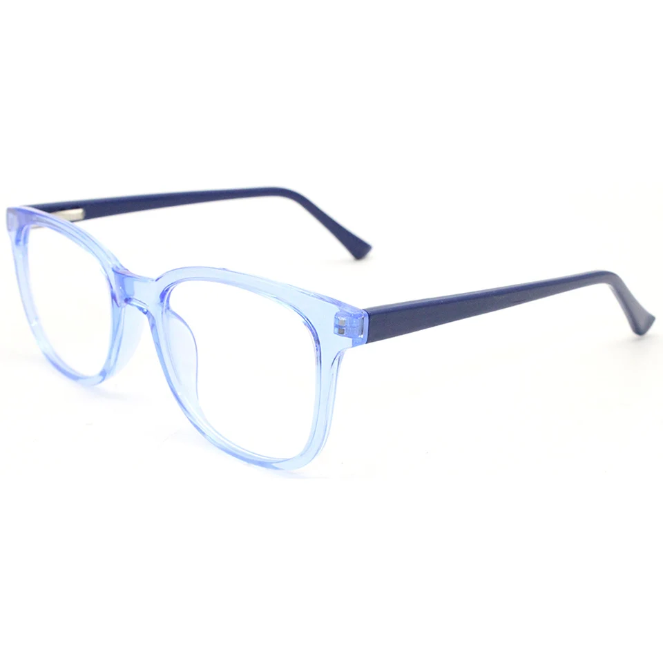 

CP028 Unisex crystal frame small MOQ optical frames transparent blue pink grey CP injection factory price eyeglasses frames