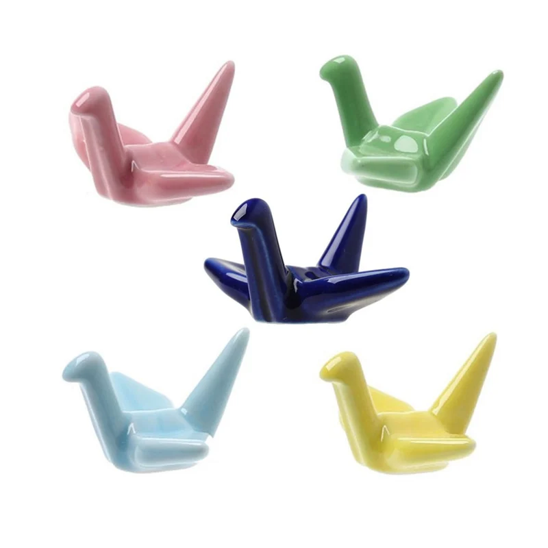 

Paper Cranes Origami Chopstick Holder Chopstick Holders Rack Stand Tableware Ceramic Spoon Forks Knife Rest Durable Lovely