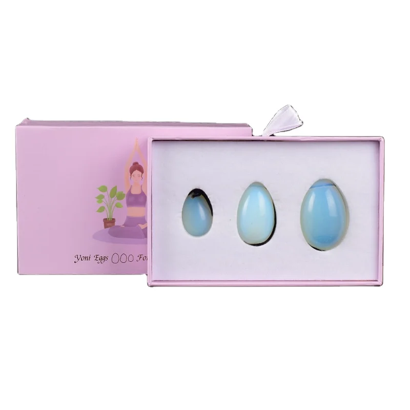 

3 Size drilled and undrilled vaginal exercise Nephrite Jade Eggs opalite Yoni Eggs set for tightening