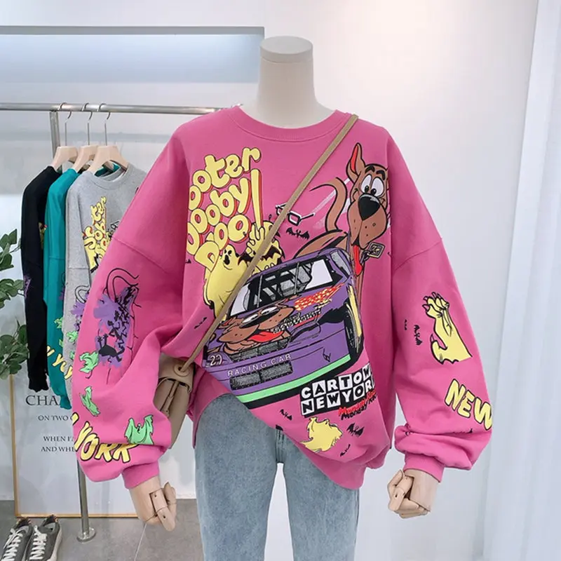 

Streetwear Women Hoodies Crewneck Sweatshirt Harajuku Kawaii Clothes Anime Hoodie Winter Clothes Loose Casual White Hoodies