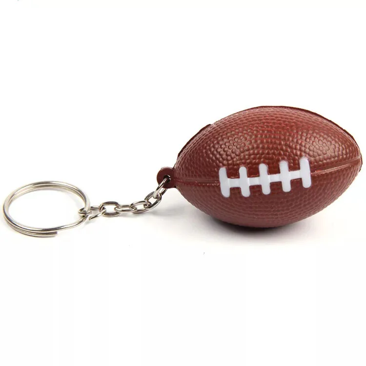 Custom Logo Pu Foam Rugby Ball Keychain Anti Stress Keyring Buy Rugby