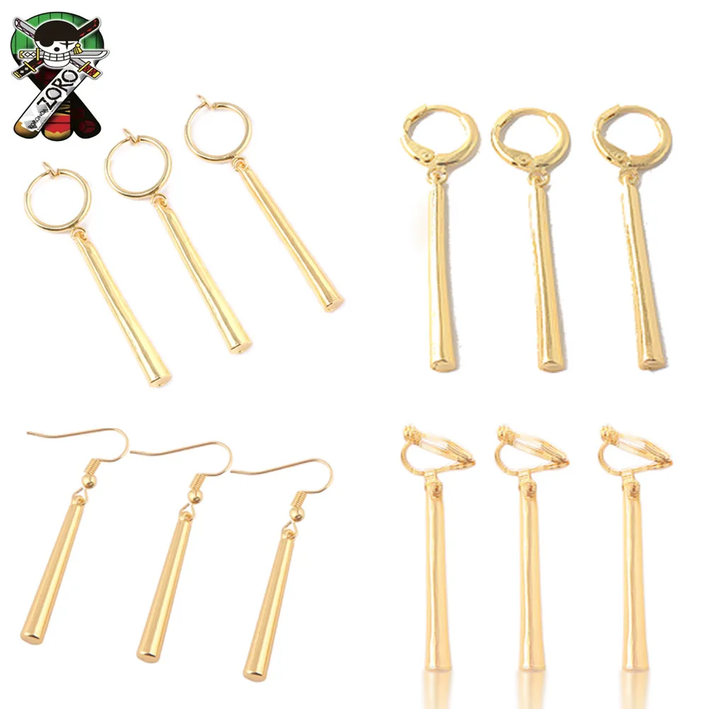 

Hot Anime One Piece Roronoa Zoro Gold Drop Earrings