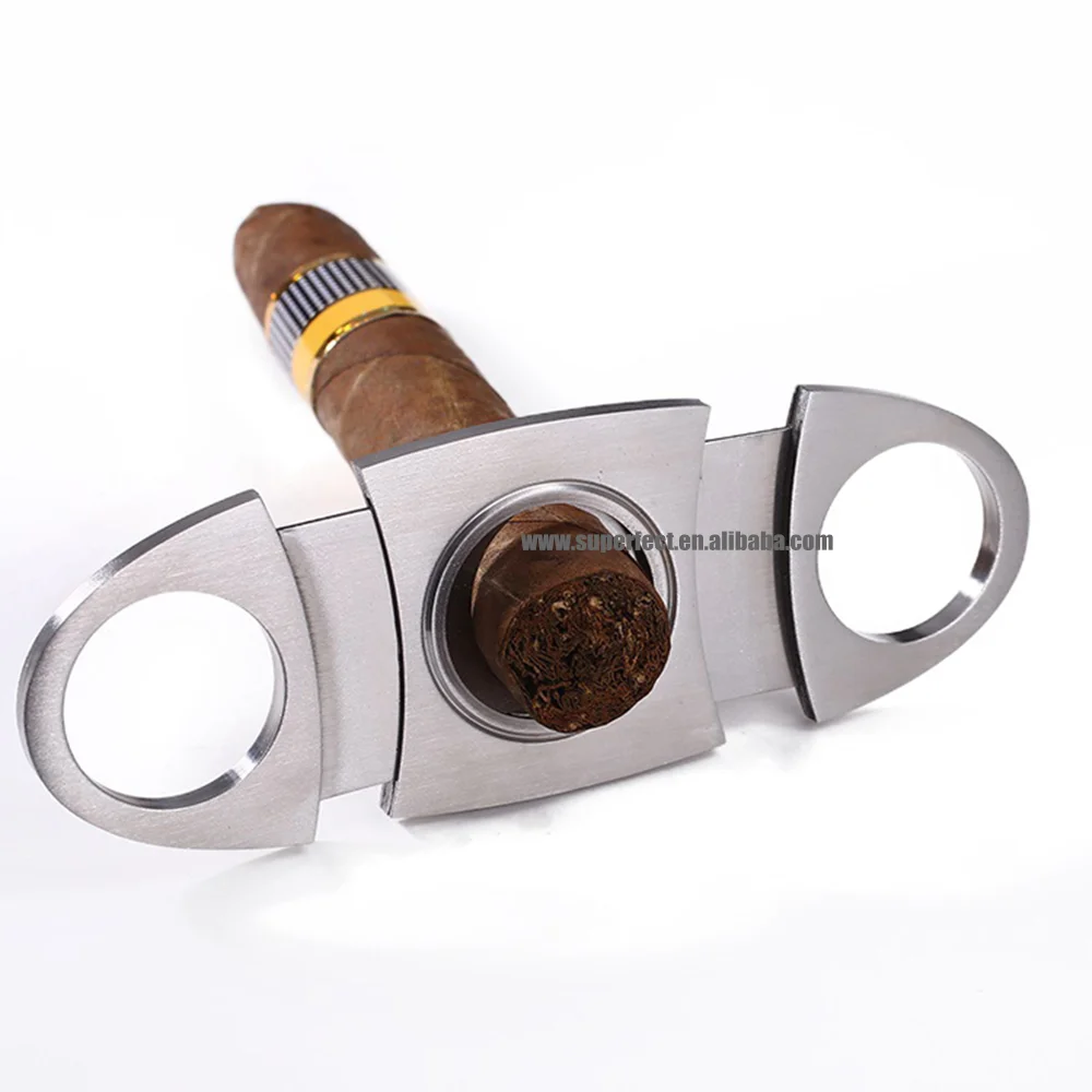 

Stainless steel Double Blade cigar scissors cigar accessories Cigar cutter, Silver as show