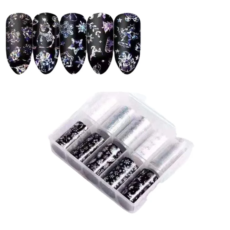 

NO. 20 Factory to produce popular flower nail art foil nail art sticker for the Christmas nail art decoration