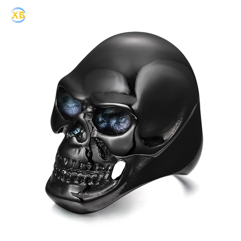 

New Ghost Men's Punk Jewelry Accessories Black Skull Ring