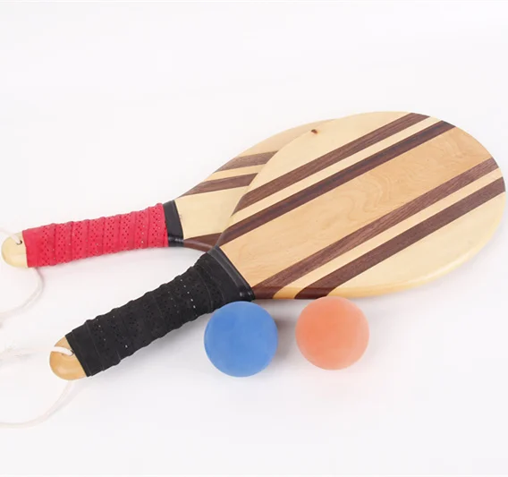 

HOLYKING Beach Paddle Ball Set Outdoor Sport Games Flat Rackets Tennis Racquets, Natural wood