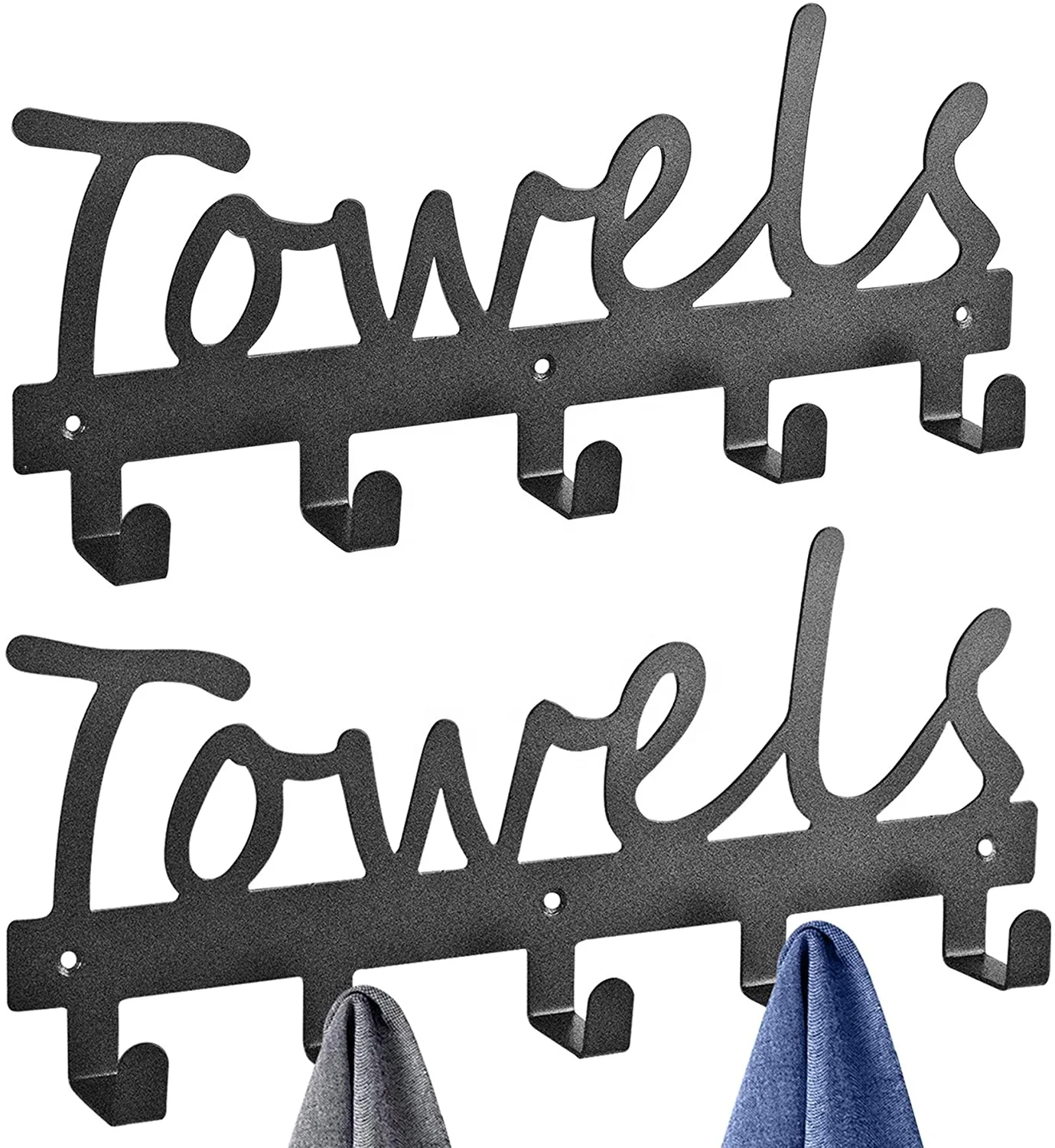 

owel Holder Black Metal Wall Mount Hooks for Decorativel Coat Key Hand Towels Bath Storage, Customized color