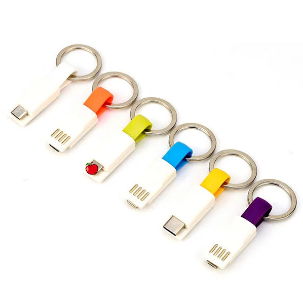 

Wholesale Ring Key Chain Cables Phone short charging Charger Key Android Type-c Data Micro Usb Cable V8 For iphone, Blue,red,green,white,black,orange