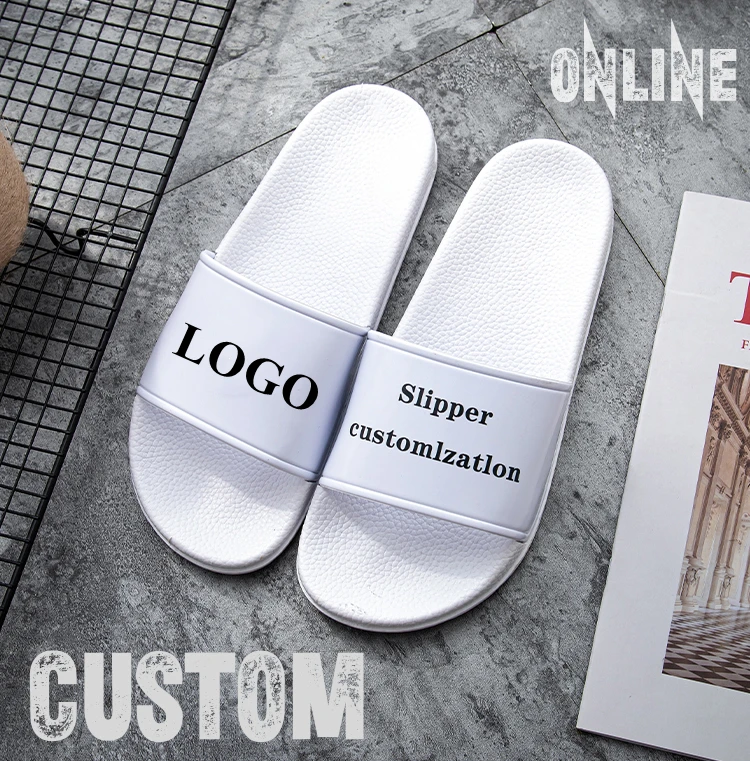 

Fashion Mens Open Toe Beach Slipper Pvc Made Customized Slide Shoess Hotel Slippers Custom Logo, Colors