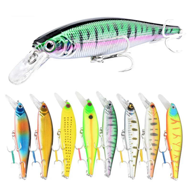 

11.5cm 14g Fishing Lure Minnow Isca Artificial Top Water Lures Umpan Pancing Floating Swimming Bait Plastic Hard Fishing Lure, 8 colors as showed