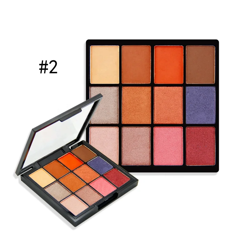 

Popular style glitter eyeshadow 12 colors long-lasting matte pearlescent multi color combination eyeshadow