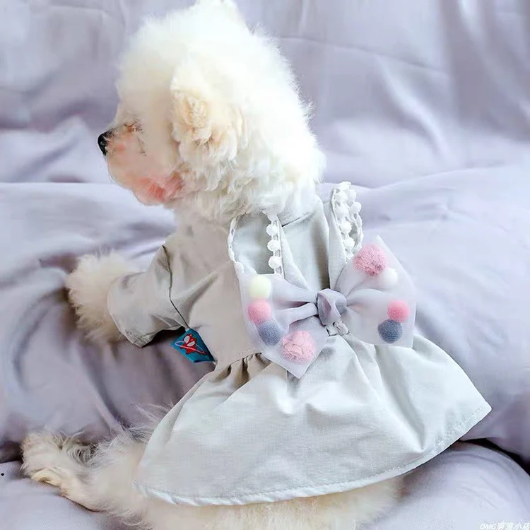 

Elegant Spring Summer Dog Clothes Cats Plaid Pet Summer Dog Dress, As photo