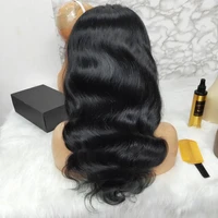 

silk soft wig human hair body wave natural color hair lace wig