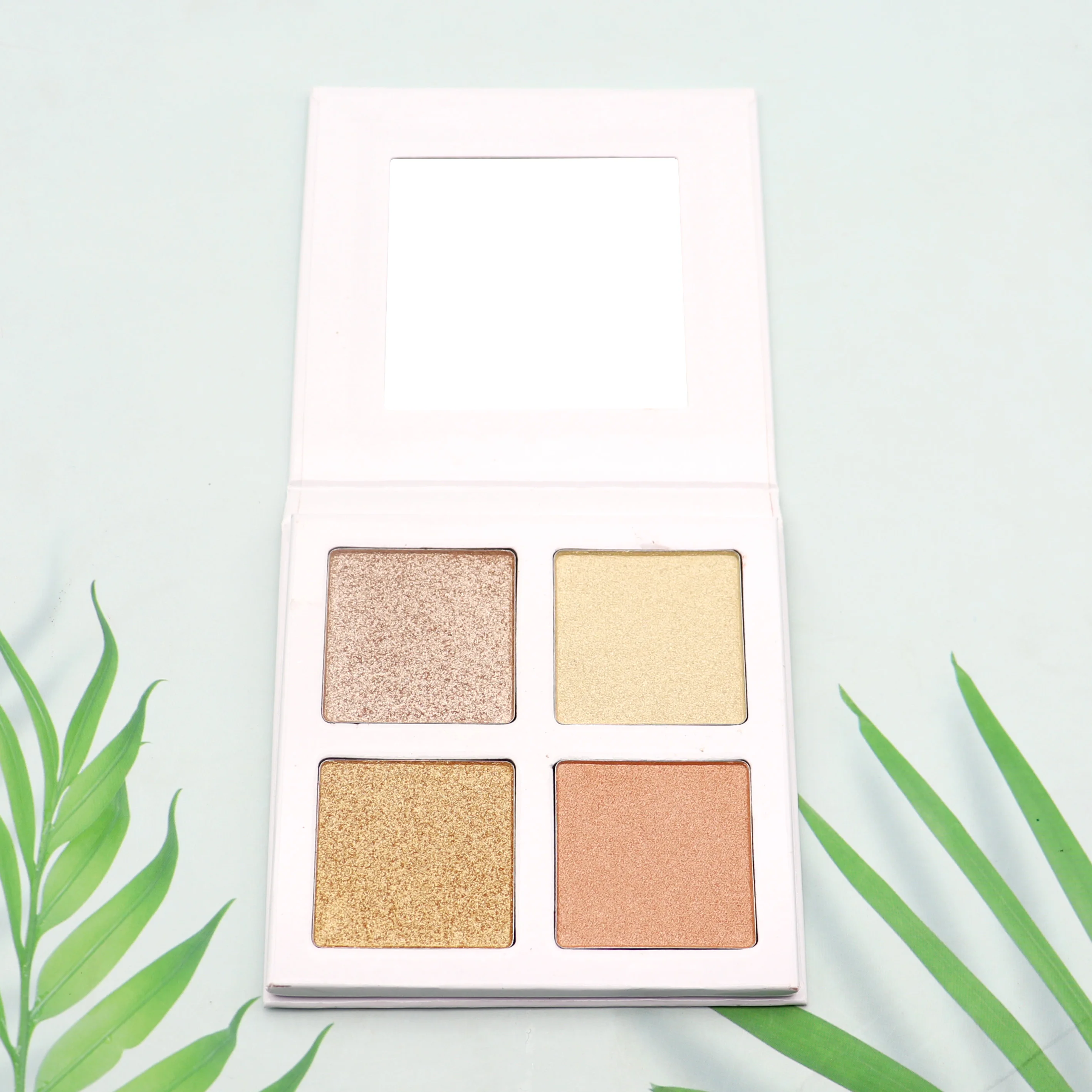 

Pressed powder highlighter cutom 4 colors highlighter palette makeup vegan