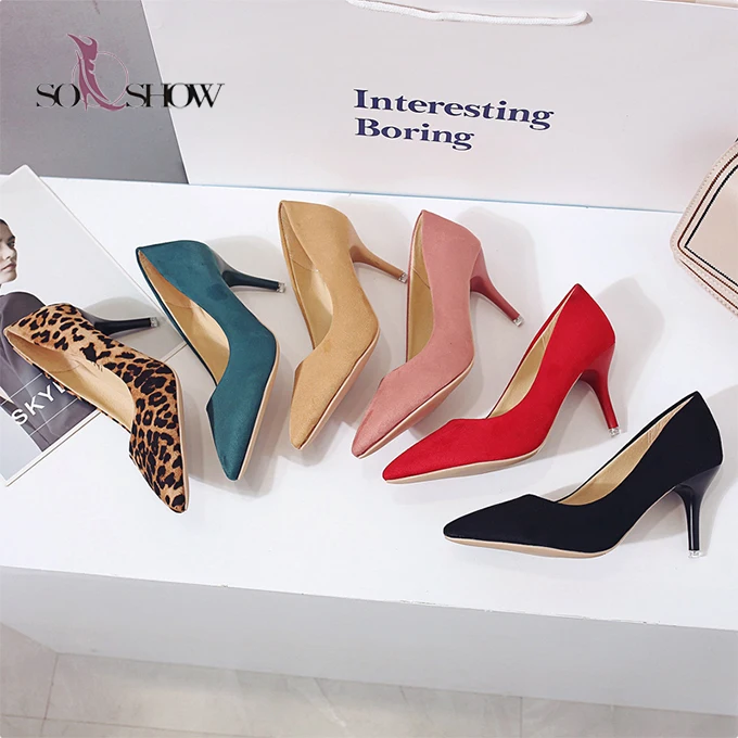 

wholesale slip on pump shoes fashion high heel women daily office dress women shoes