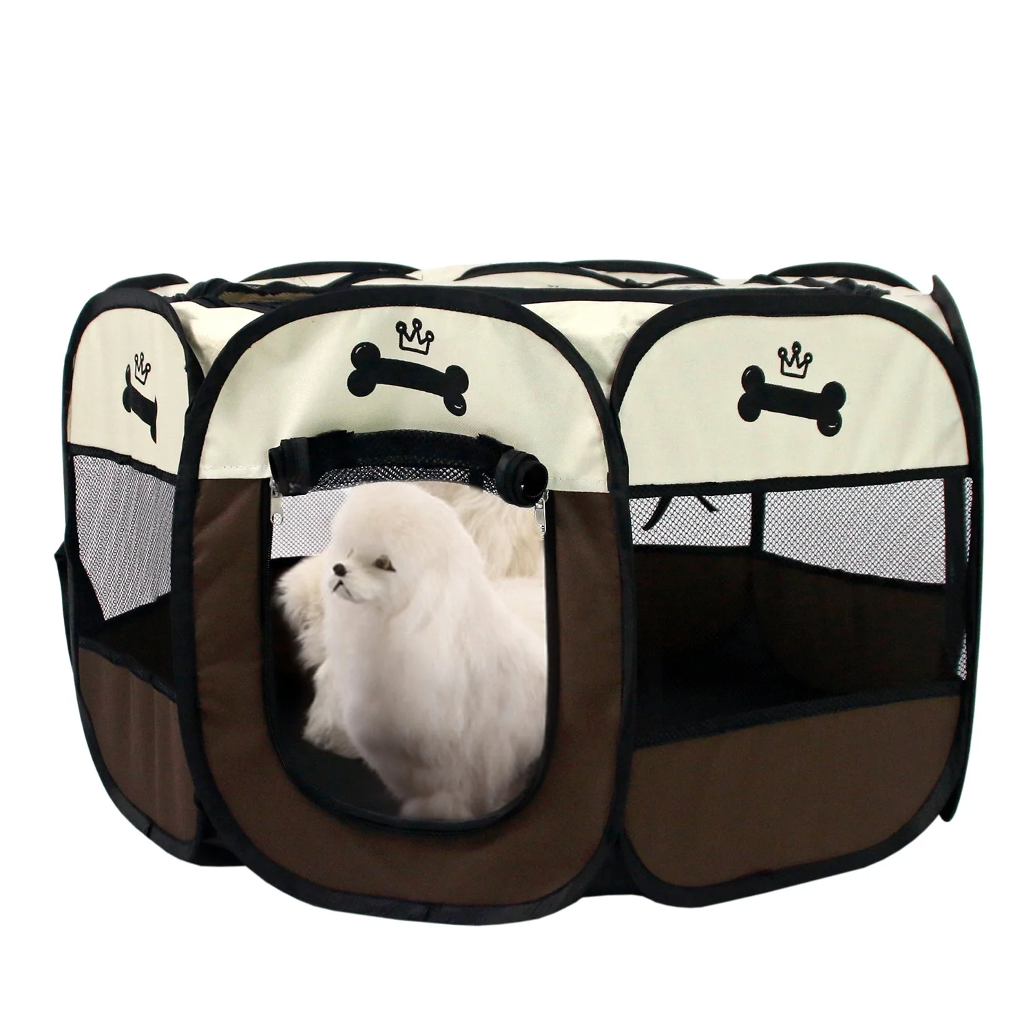 

Indoor Pet Tent Portable Dog Kennel House Octagonal Pet Fence Waterproof Pet Cat Cage Litter Collapsible Tent Cat Delivery Room, As photo