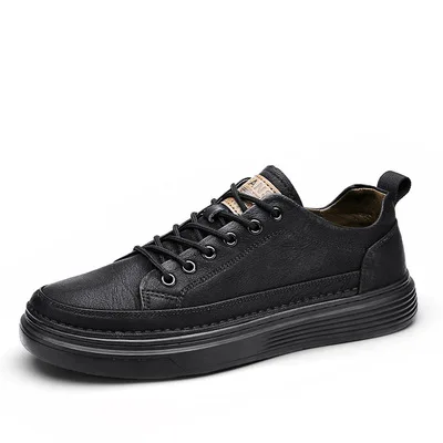 

Artificial PU Waterproof Rubber Front Tie Skateboarding Shoes Sneakers Men Athletic Shoes, 3 colors