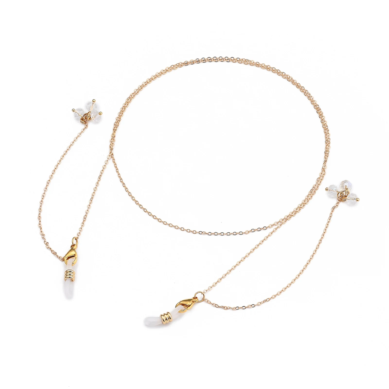 

PandaHall Natural Pearl And Glass Beads Eyeglasses Chains, Golden