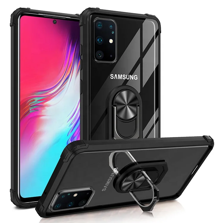 

Military drop tpu acrylic phone case for samsung galaxy s20/s20 plus/s20 ultra with 360 metal ring holder back cover case, Multi-color, can be customized