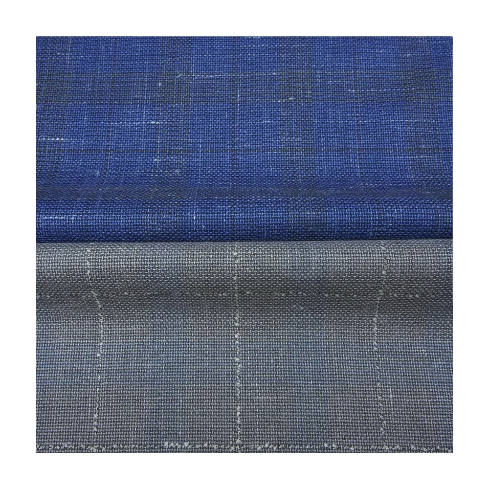 In Stock Italian Suiting Wool Blend Fabric Worsted Merino Wool for Men's Suits Yarn Dyed Pattern for Jackets