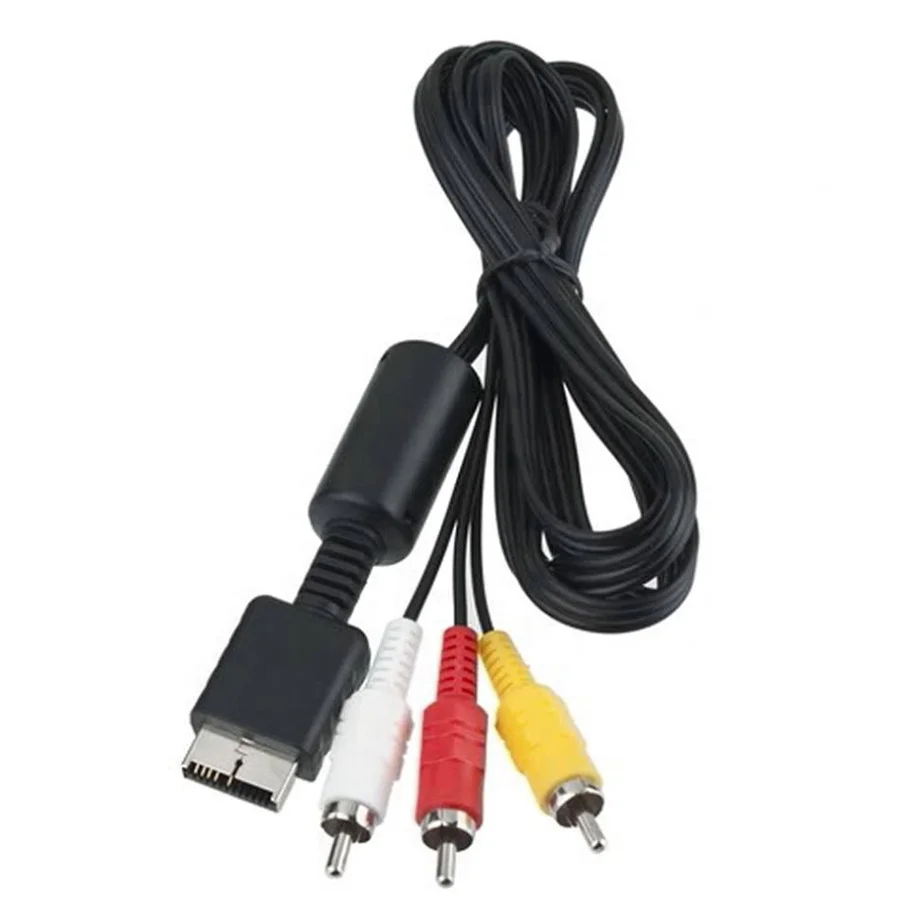 

6ft 1.8m Length Audio Video AV Cable to 3 RCA TV Lead Cord for Sony Playstation PS2 PS3 Console