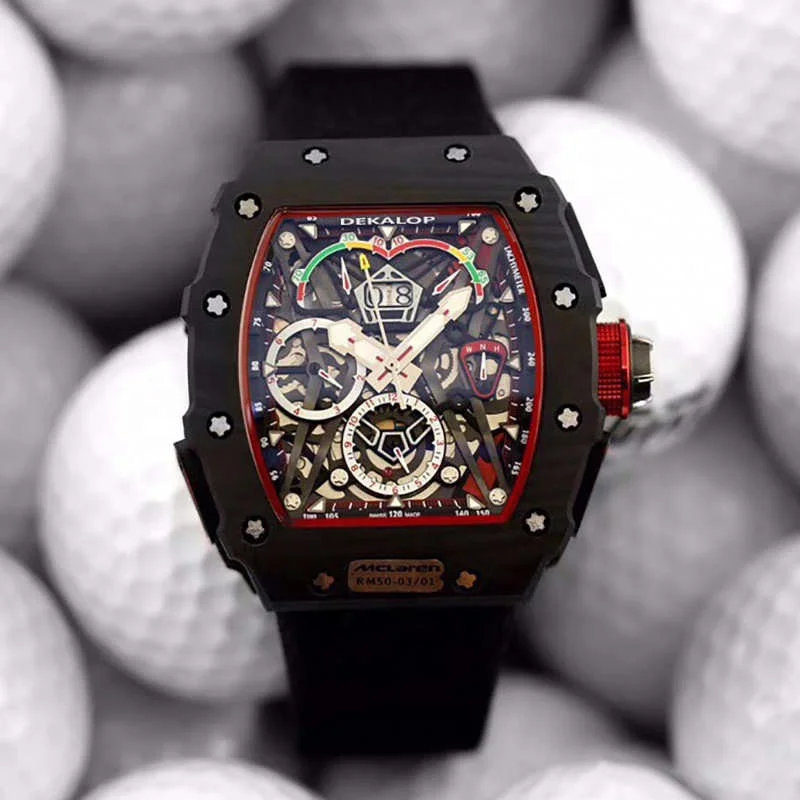 

Richard Brand Full Automatic watch For Mens Miller Tonneau Shaped Carbon Fiber Sport Digital Watch Luxury Mechanical Watches, 12 colors