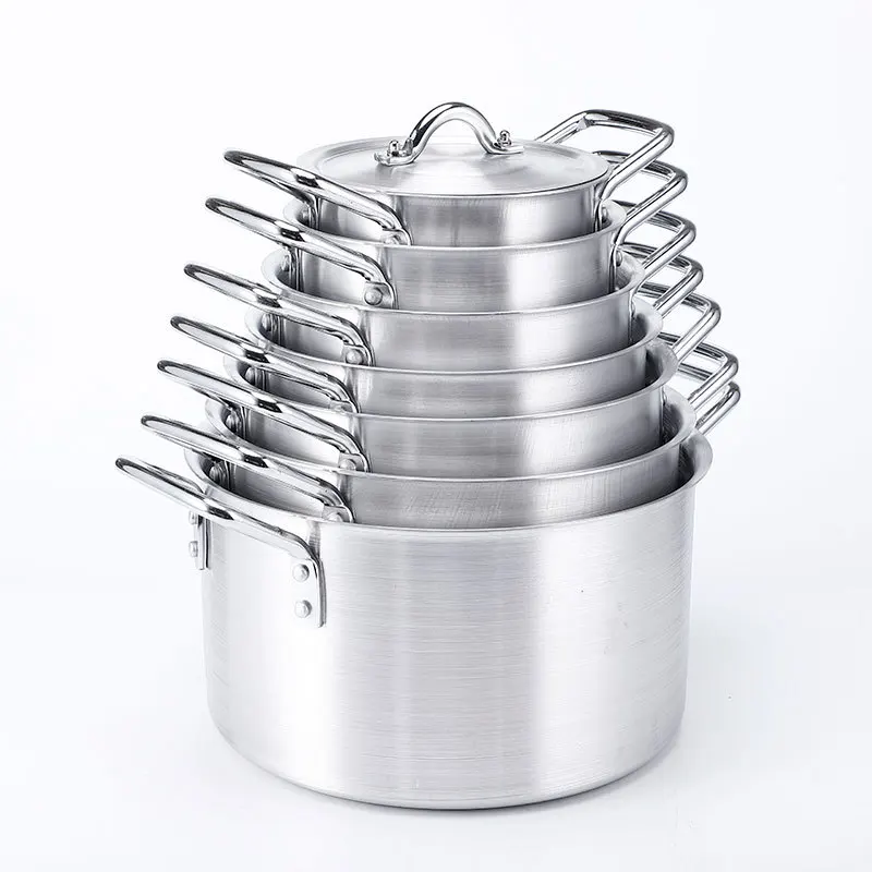 

Food grade aluminum soup pot High soup pot Large capacity gift pot, Sliver