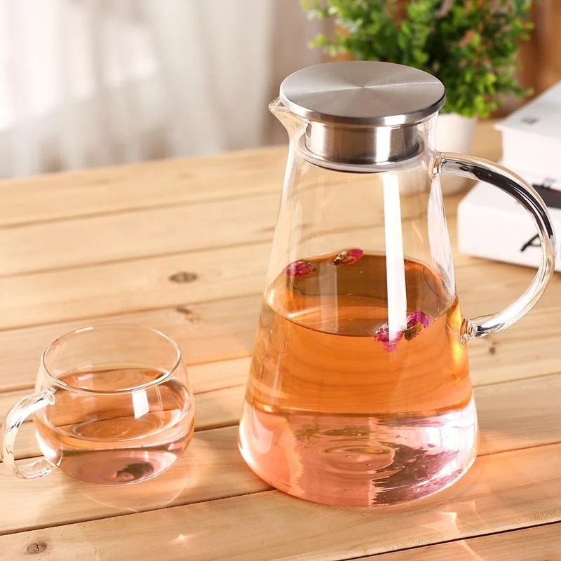 
Large Capacity Heat Resistant Ice Tea Juice Beverage Jug Coffee Glass Pitcher 