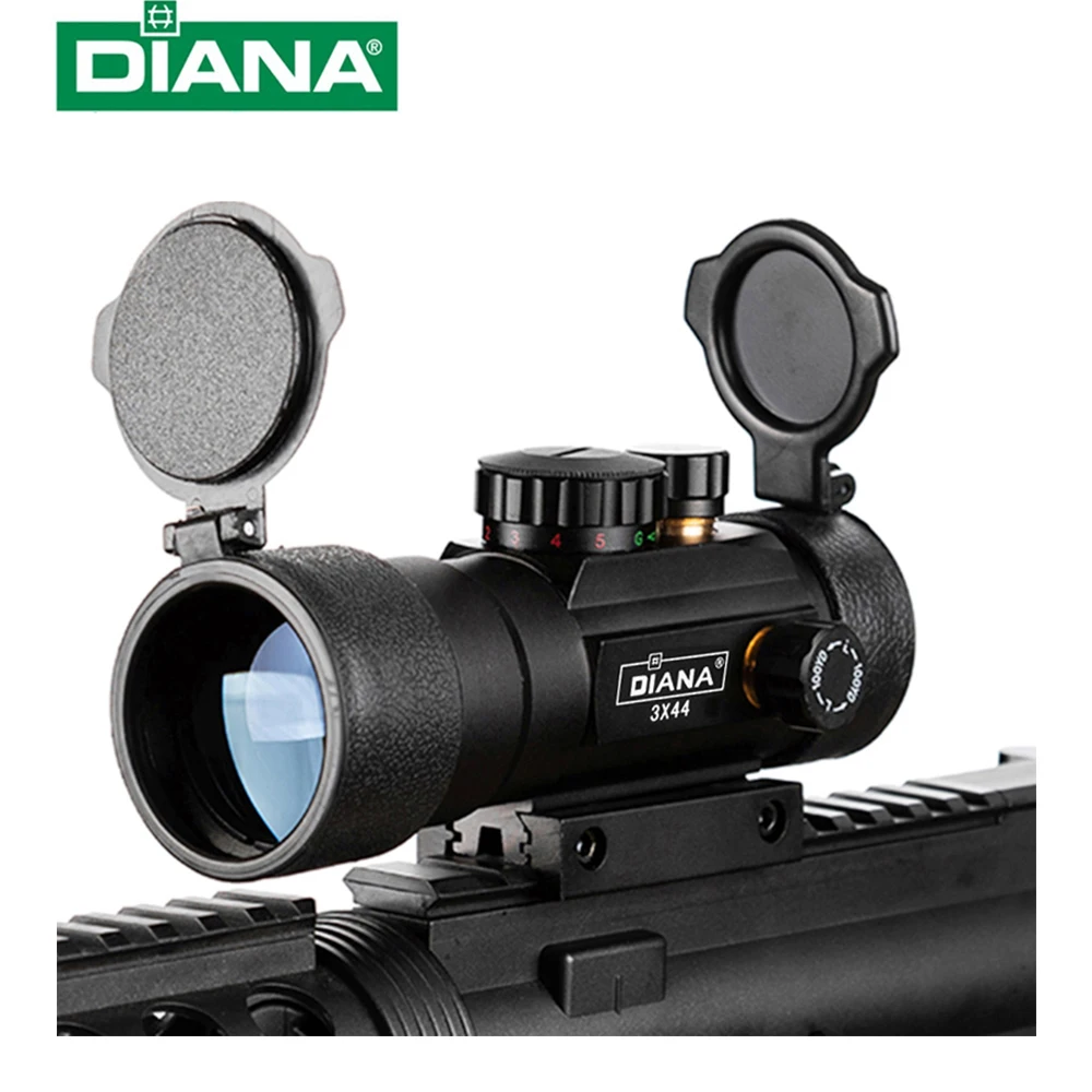 

3X44 Green Red Dot Sight Scope Tactical Optics Riflescope Fit 11/20mm rail Rifle Scopes for Hunting