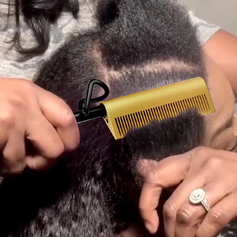 hot iron comb hair straightener curler