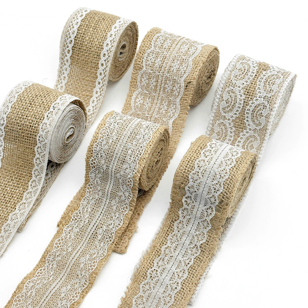 

5CM 2IN Custom Length Lace Luxury Ribbon ROLL Linen Webbing Home Decor Gift Designer Packaging Ribbon bulk Linen Ribbon