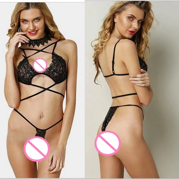 

New arrivals 2pcs sexy seduction lingerie women's erotic temptation lingerie set young ladies sexy net bra sets, White