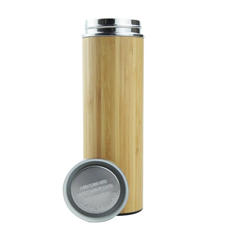 

MIKENDA high quality 17 oz coffee & tea flask stainless steel coffee cup bamboo thermos