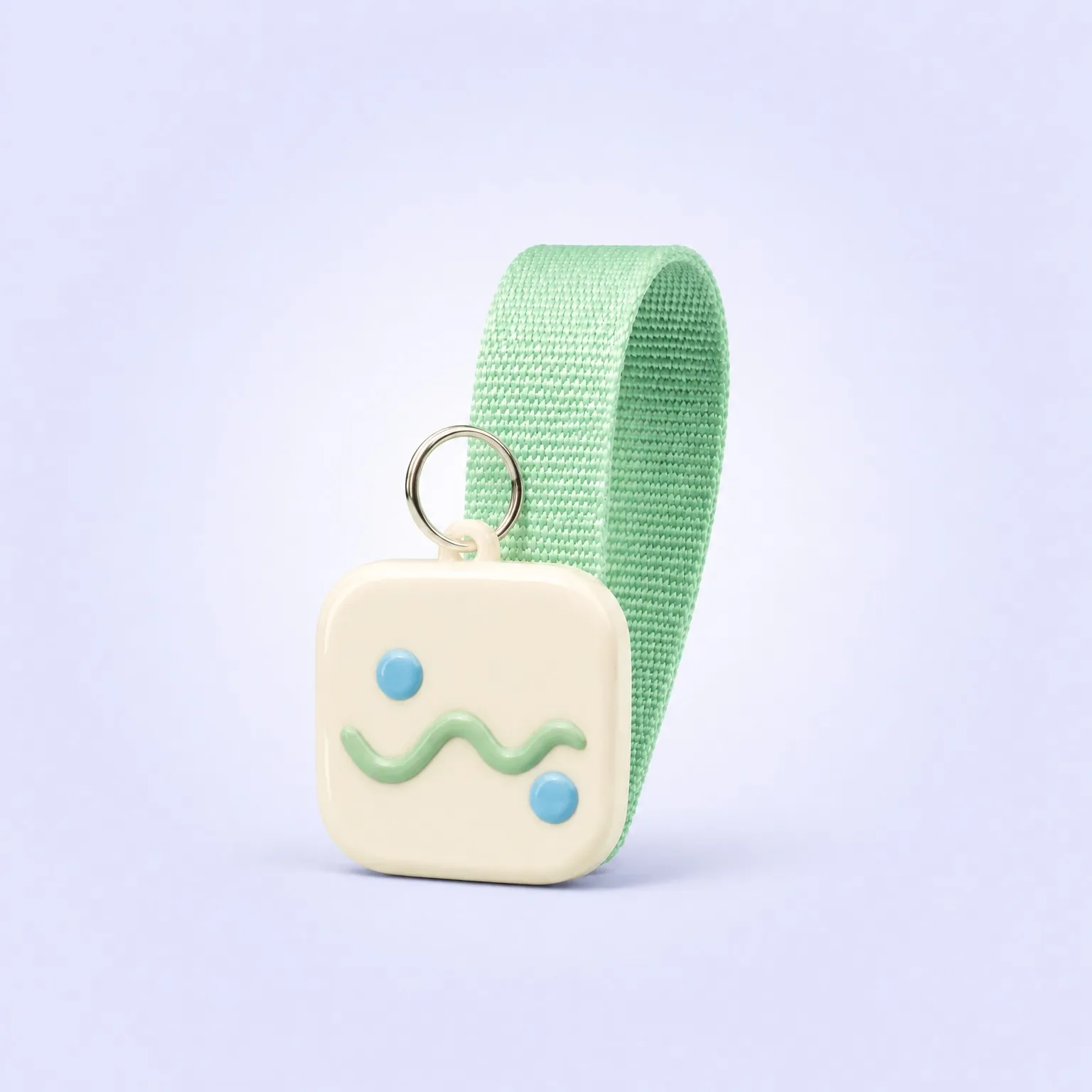 Soft PVC wrist keychain - woven strap loop