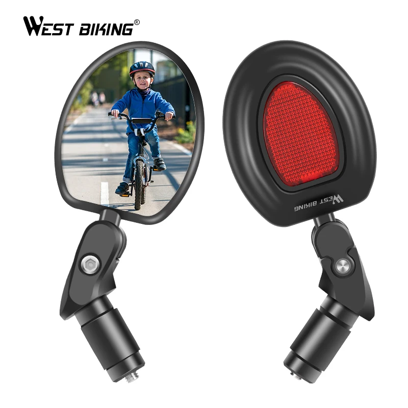 

WEST BIKING New Rearview Mirror Wide Angle MTB Road Bicycle Handlebar Mirror 360 Rotation Adjustable Cycling Rear View Mirror, Black