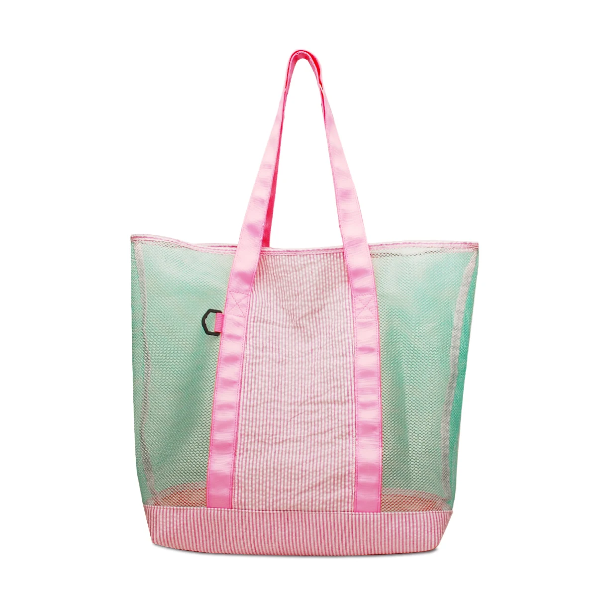 

Domil Wholesale Large Zippered Monogrammed Seersucker Mesh Beach Bag Large Mesh Toy Bag Tote DOM112-1861