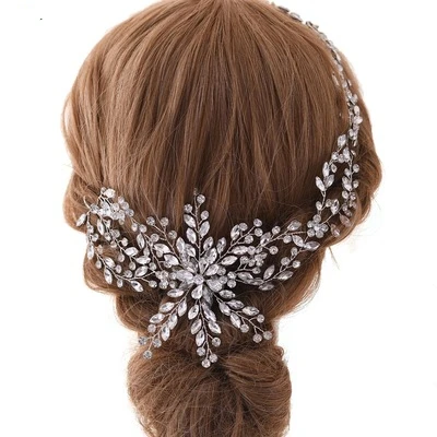 

Jachon luxury rhinestone hair accessory floral shape crystal hair combs exquisite trendy crystal hair combs, As picture