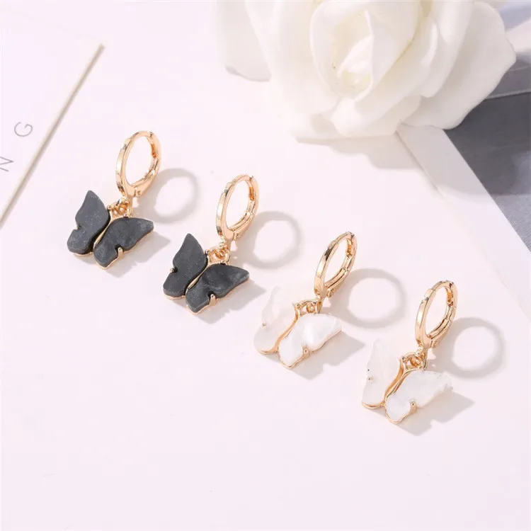 

New Fashion Butterfly Earring Gold Drop Dangle Earring Round Shape For Women